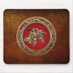 [200] Hokusai - Shoki Riding Shishi Lion Mouse Pad