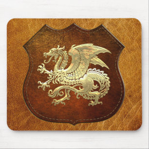 [200] Icelandic Dragon, Landvættir [Gold] Mouse Pad