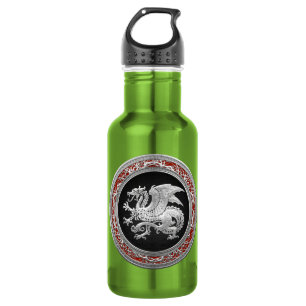 [200] Icelandic Dragon, Landvættir [Silver] 532 Ml Water Bottle