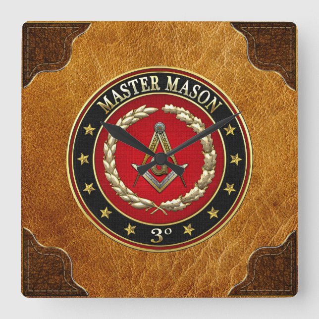 [200] Master Mason, 3rd Degree [Special Edition] Square Wall Clock (Front)