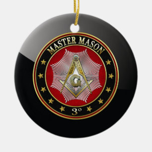 [200] Master Mason - 3rd Degree Square & Compasses Ceramic Tree Decoration