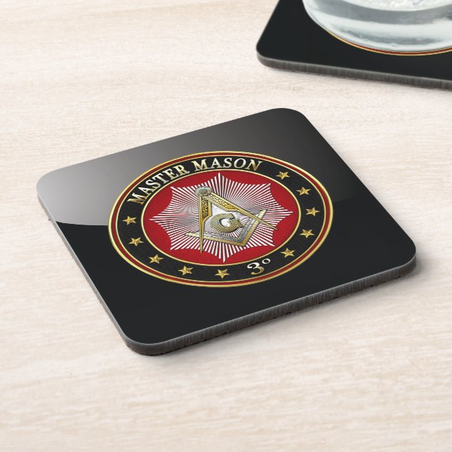[200] Master Mason - 3rd Degree Square & Compasses Coaster (Left Side)