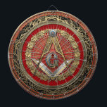 [200] Master Mason - Gold Square & Compasses Dartboard<br><div class="desc">Introducing “Ancient Brotherhoods” Collection by Serge Averbukh, showcasing heraldry and insignia of various historical brotherhoods, societies and orders. Here you will find pieces featuring a 3rd Degree Mason Gold Jewel - Master Mason Square and Compasses The Square and Compasses (or, more correctly, a square and a set of compasses joined...</div>