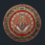 [200] Master Mason - Gold Square & Compasses Dartboard<br><div class="desc">Introducing “Ancient Brotherhoods” Collection by Serge Averbukh, showcasing heraldry and insignia of various historical brotherhoods, societies and orders. Here you will find pieces featuring a 3rd Degree Mason Gold Jewel - Master Mason Square and Compasses The Square and Compasses (or, more correctly, a square and a set of compasses joined...</div>