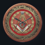 [200] Master Mason - Gold Square & Compasses Large Clock<br><div class="desc">Introducing “Ancient Brotherhoods” Collection by Serge Averbukh, showcasing heraldry and insignia of various historical brotherhoods, societies and orders. Here you will find pieces featuring a 3rd Degree Mason Gold Jewel - Master Mason Square and Compasses The Square and Compasses (or, more correctly, a square and a set of compasses joined...</div>