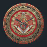 [200] Master Mason - Gold Square & Compasses Large Clock<br><div class="desc">Introducing “Ancient Brotherhoods” Collection by Serge Averbukh, showcasing heraldry and insignia of various historical brotherhoods, societies and orders. Here you will find pieces featuring a 3rd Degree Mason Gold Jewel - Master Mason Square and Compasses The Square and Compasses (or, more correctly, a square and a set of compasses joined...</div>