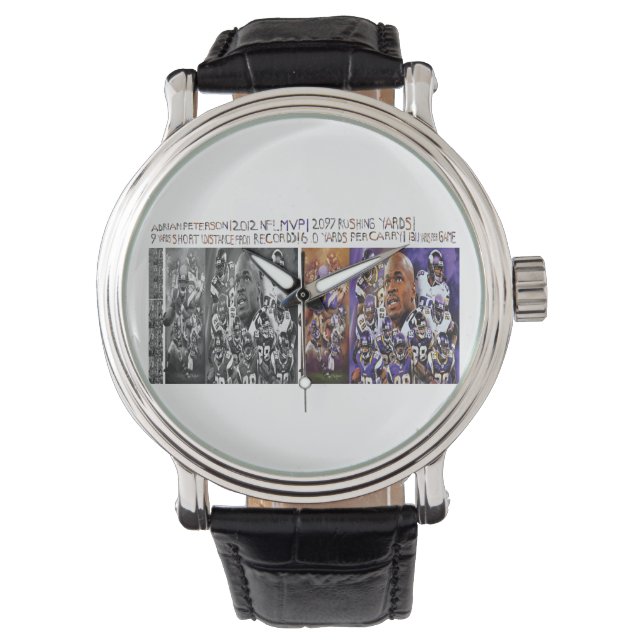 200 Portraits of Adrian Peterson Watch (Front)
