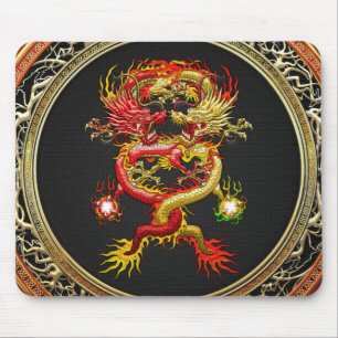 [200] Red and Yellow Dragons Mouse Pad