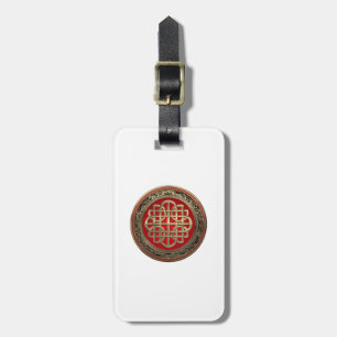 [200] Sacred Celtic Gold Knot Cross Luggage Tag