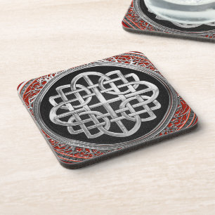 [200] Sacred Celtic Silver Knot Cross Coaster