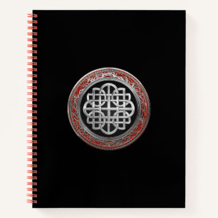 [200] Sacred Celtic Silver Knot Cross Notebook