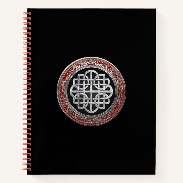 [200] Sacred Celtic Silver Knot Cross Notebook (Front)