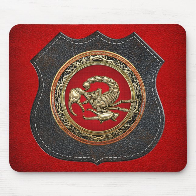 [200] Sacred Golden Scorpion on Red Mouse Pad (Front)