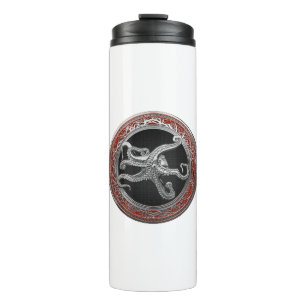 [200] Sacred Silver Octopus in Defensive Posture Thermal Tumbler