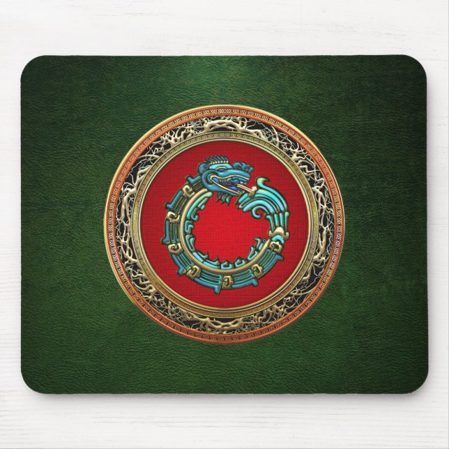[200] Serpent God Quetzalcoatl [Jade] Mouse Pad (Front)