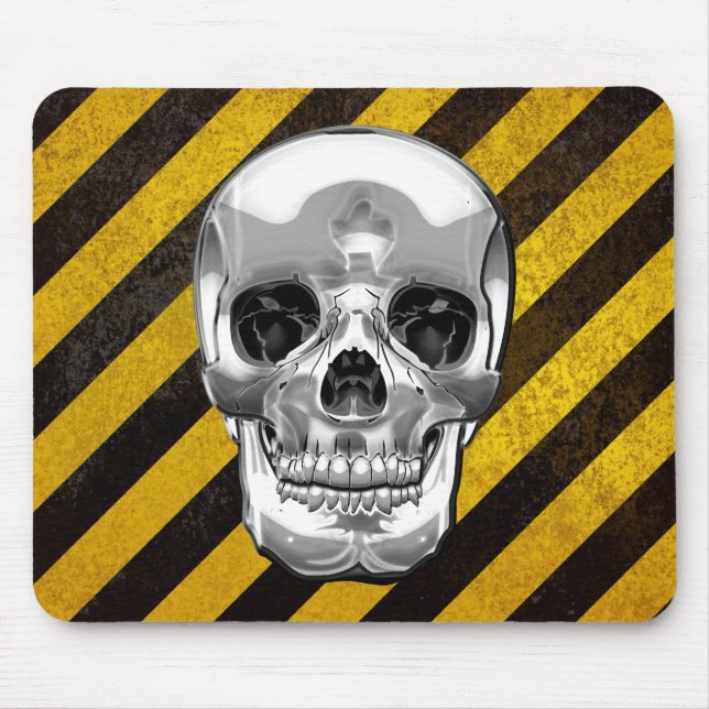 [200] Silver Human Skull Mouse Pad (Front)