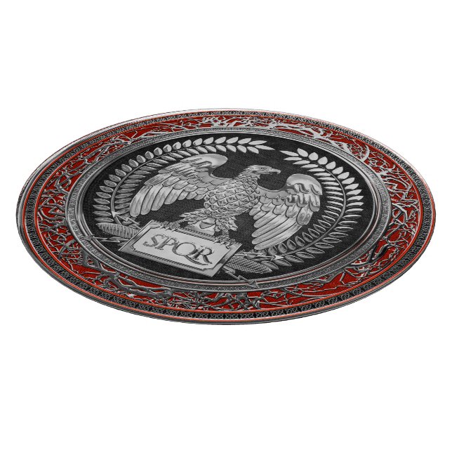 [200] Silver Roman Imperial Eagle Cutting Board (Corner)