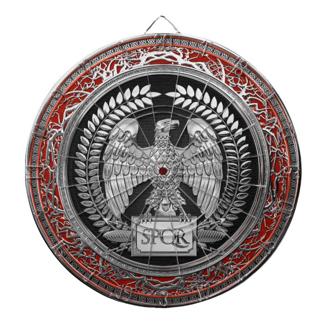 [200] Silver Roman Imperial Eagle Dartboard (Front)