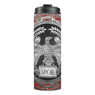 [200] Silver Roman Imperial Eagle Thermal Tumbler