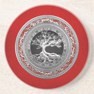 [200] Treasure Trove: Celtic Tree of Life [Silver] Coaster