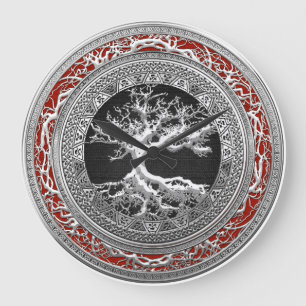 [200] Treasure Trove: Celtic Tree of Life [Silver] Large Clock