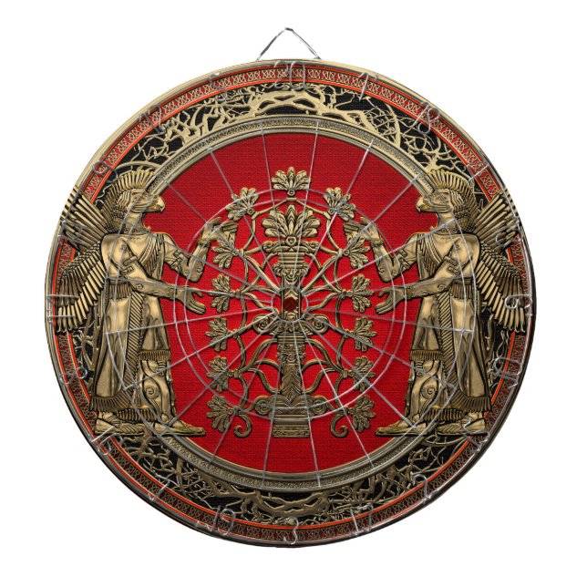 [200] Two Gold Ninurtas with Tree of Life Dartboard (Front)