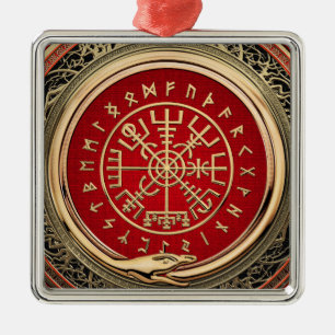 [200] Vegvisir - Viking Gold Magic Runic Compass Metal Tree Decoration