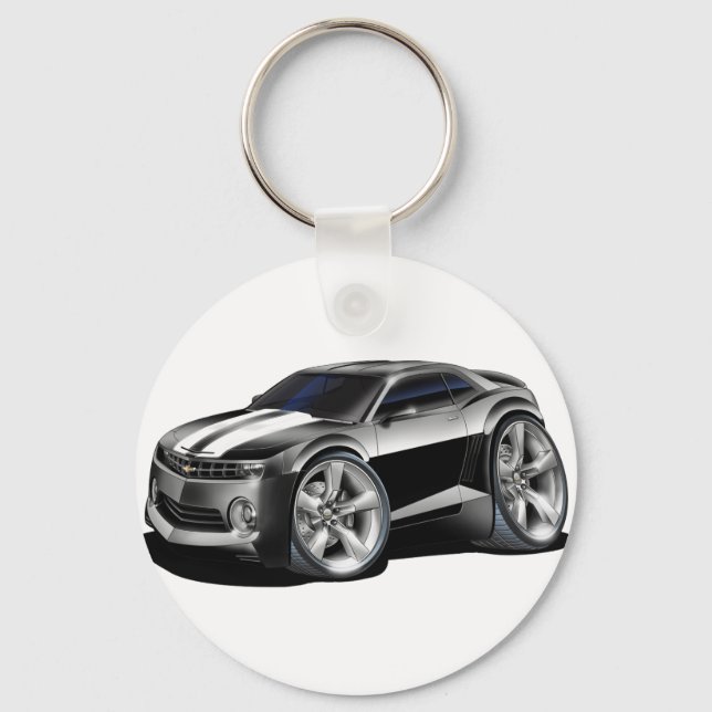 2010-11 Camaro Black-White Car Key Ring (Front)