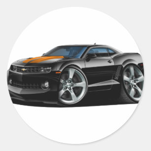 2010-12 Camaro Black-Orange Car Classic Round Sticker