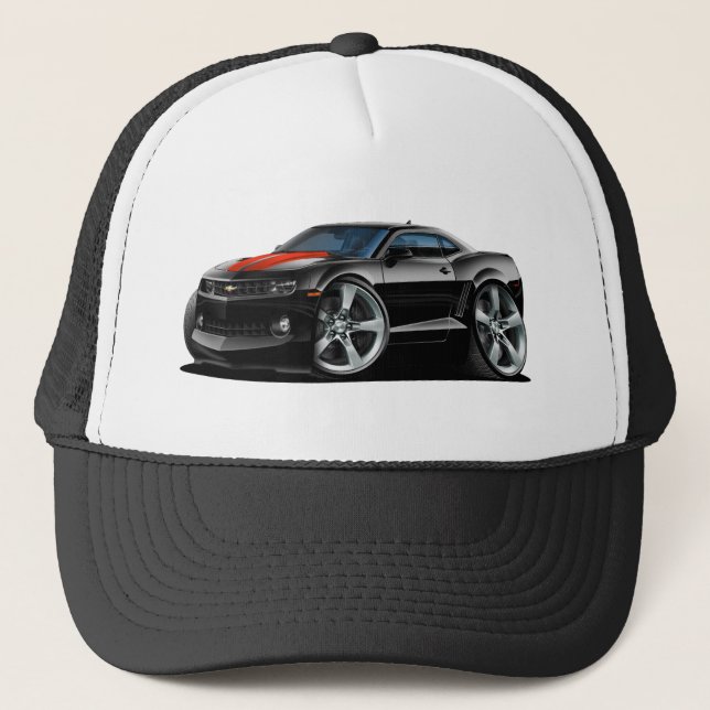 2010-12 Camaro Black-Red Car Trucker Hat (Front)