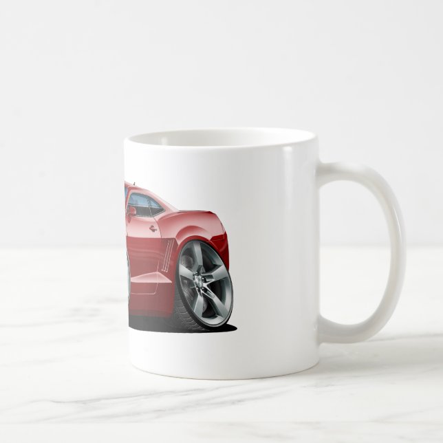 2010-12 Camaro Maroon-White Car Coffee Mug (Right)