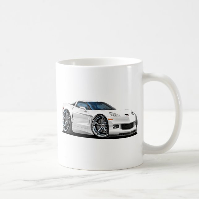 2010-12 Corvette White Car Coffee Mug (Right)