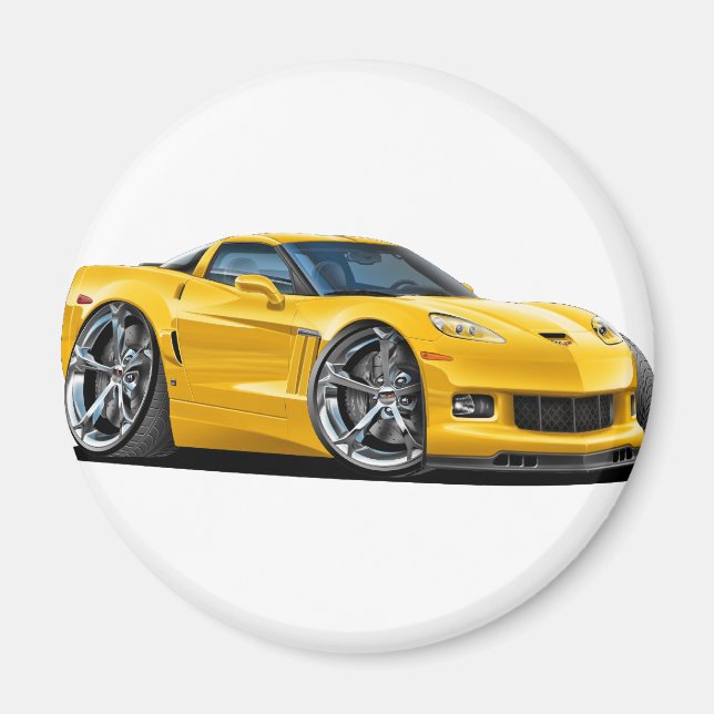 2010-12 Corvette Yellow Car Magnet (Front)