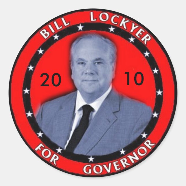 2010 Bill Lockyer Round Stickers (Front)