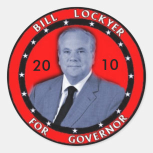 2010 Bill Lockyer Round Stickers