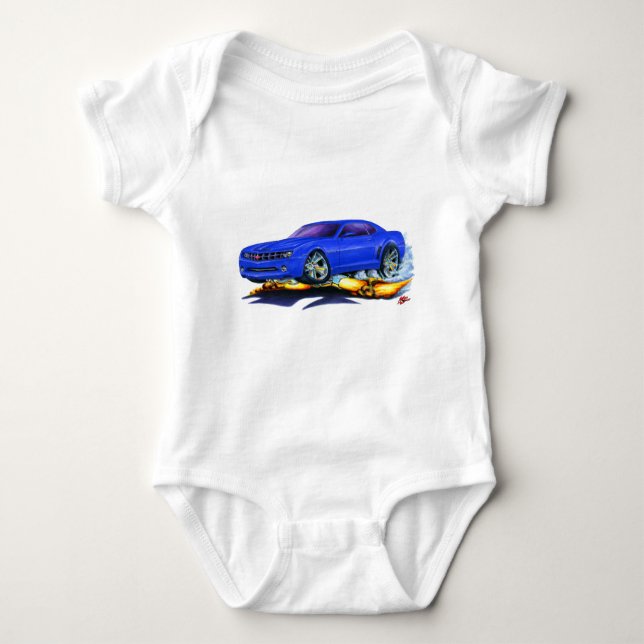 2010 Camaro Blue Car Baby Bodysuit (Front)