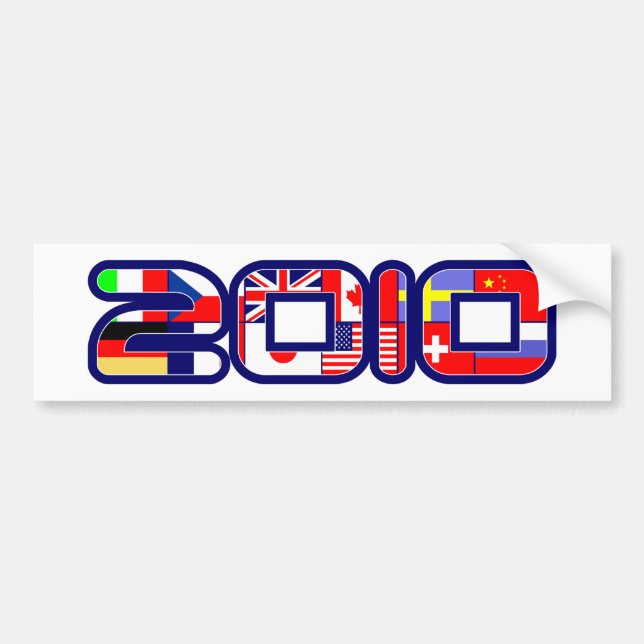 2010 Country FLAGS Bumper Sticker (Front)