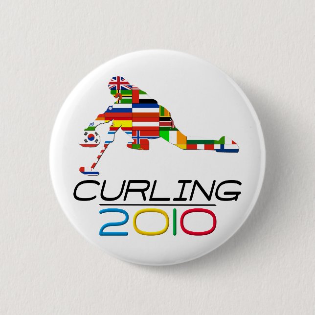 2010: Curling 6 Cm Round Badge (Front)