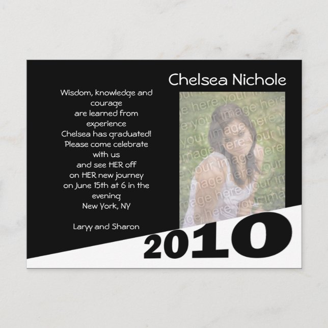 2010 Graduation Annoucment Invitation Postcard (Front)