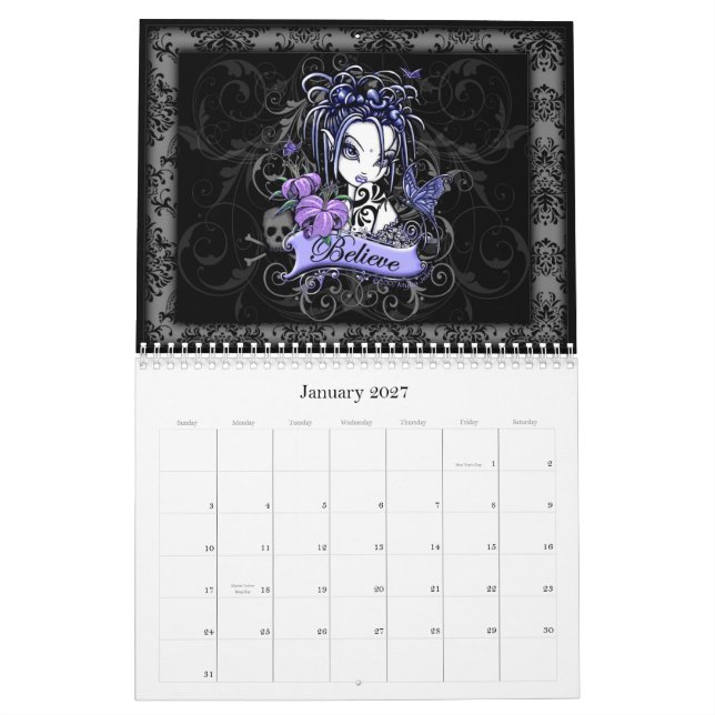 2010 Myka Jelina Gothic Fantasy Fairy Art Calendar (Jan 2027)