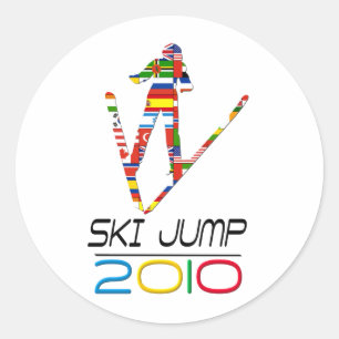 2010: Ski Jump Classic Round Sticker