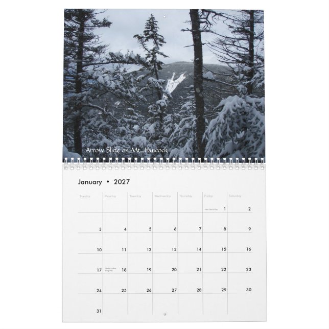 2010 White Mountain Calendar (Jan 2027)