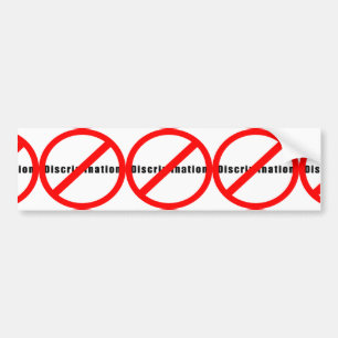 20110 NO DISCRIMINATION EQUALITY INTERRACIAL RELAT BUMPER STICKER