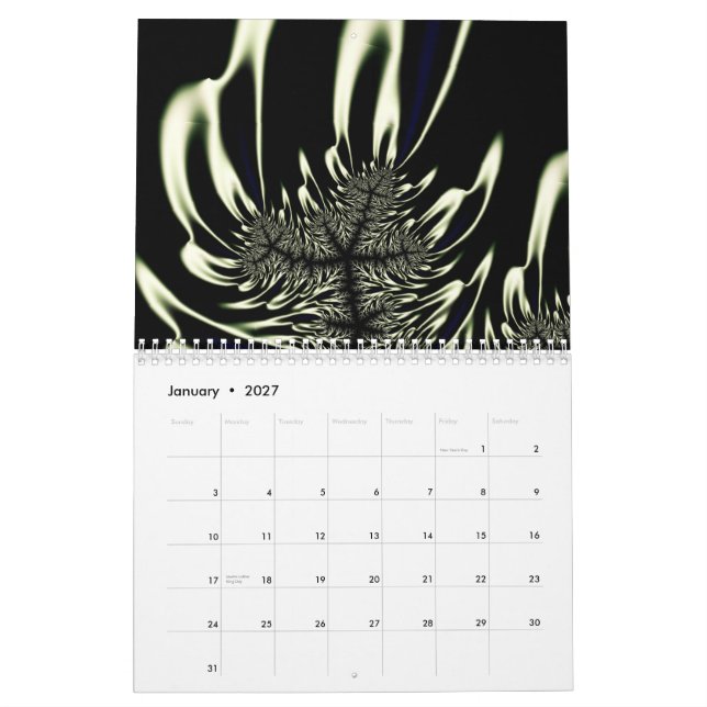 2011 Anjo Lafin fractals Calendar (Jan 2027)