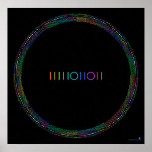 2011 Binary Calendar (black) Poster