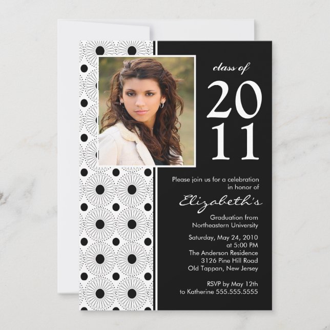 2011 Black & White Photo Graduation Invitation (Front)