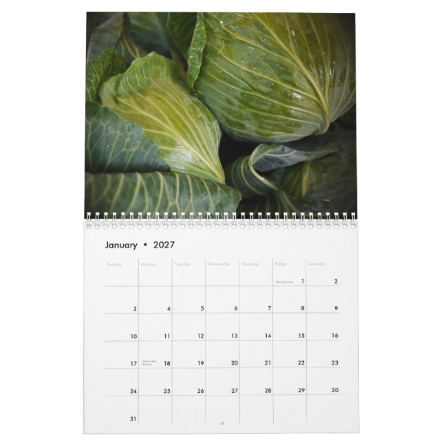 2011 Calendar - Veggies and Fruit (Jan 2027)