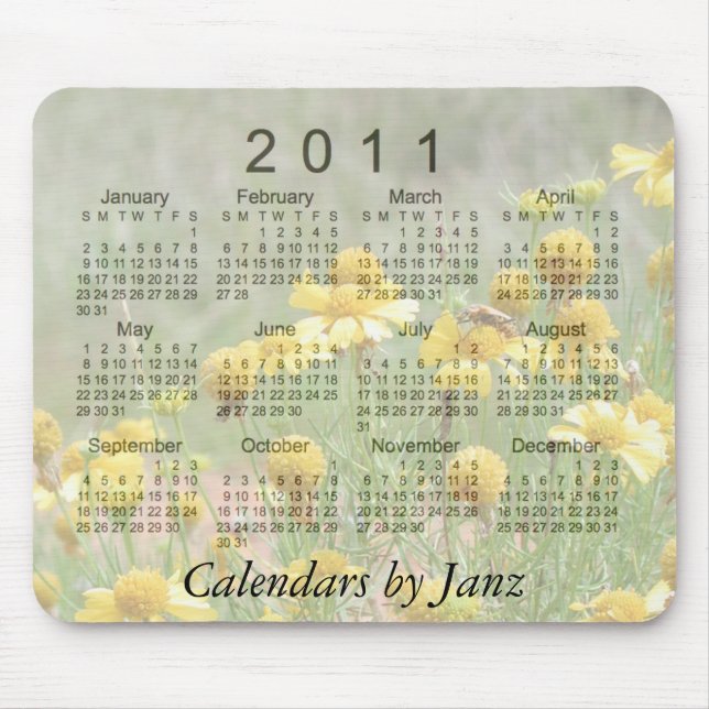 2011 Floral Calendar Mouse Pad (Front)