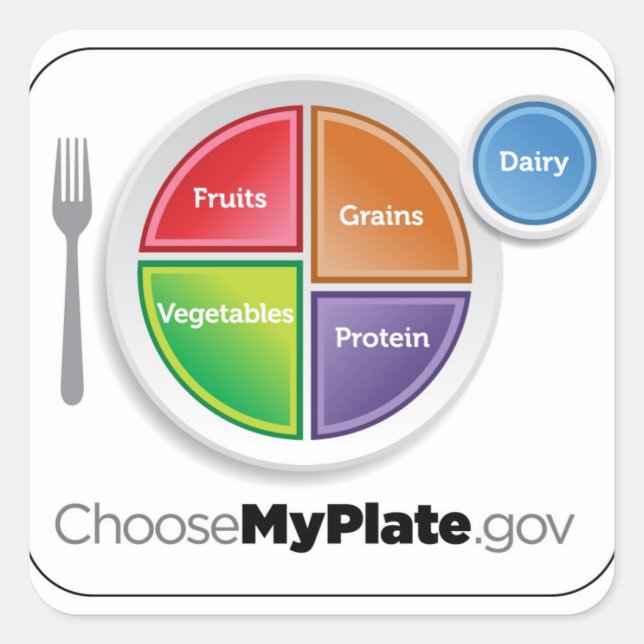 2011 Food Pyramid Choose My Plate sticker (Front)