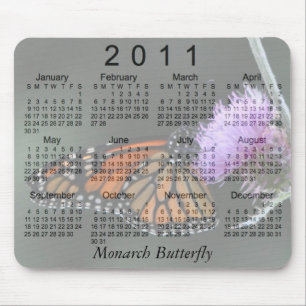 2011 Monarch Butterfly Calendar Mouse Pad